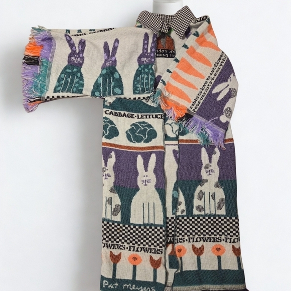 One Of A Kind Colorful Rabbit Patterned Duster - Picture 1 of 3